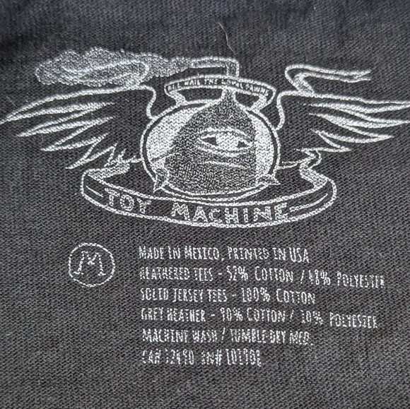 Toy Machine FISTS Authentic Skateboard Company Streetwear Black Tee Medium - Picture 3 of 6